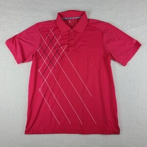 St. Andrews of Scotland Polo Shirt Mens Large Dark Pink Performance Golf